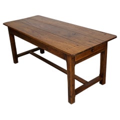 Antique 19th Century French Rustic Farmhouse Dining Table Oak & Chestnut
