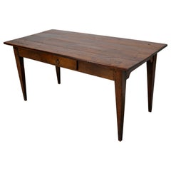 Antique 19th Century French Rustic Farmhouse Dining Table Roble & Fruitwood