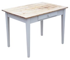 Antique 19th Century French Scrub-Top Kitchen Table – Writing / Dressing Desk