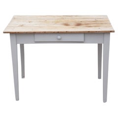 Antique 19th Century French Scrub-Top Kitchen Table – Writing / Dressing Desk