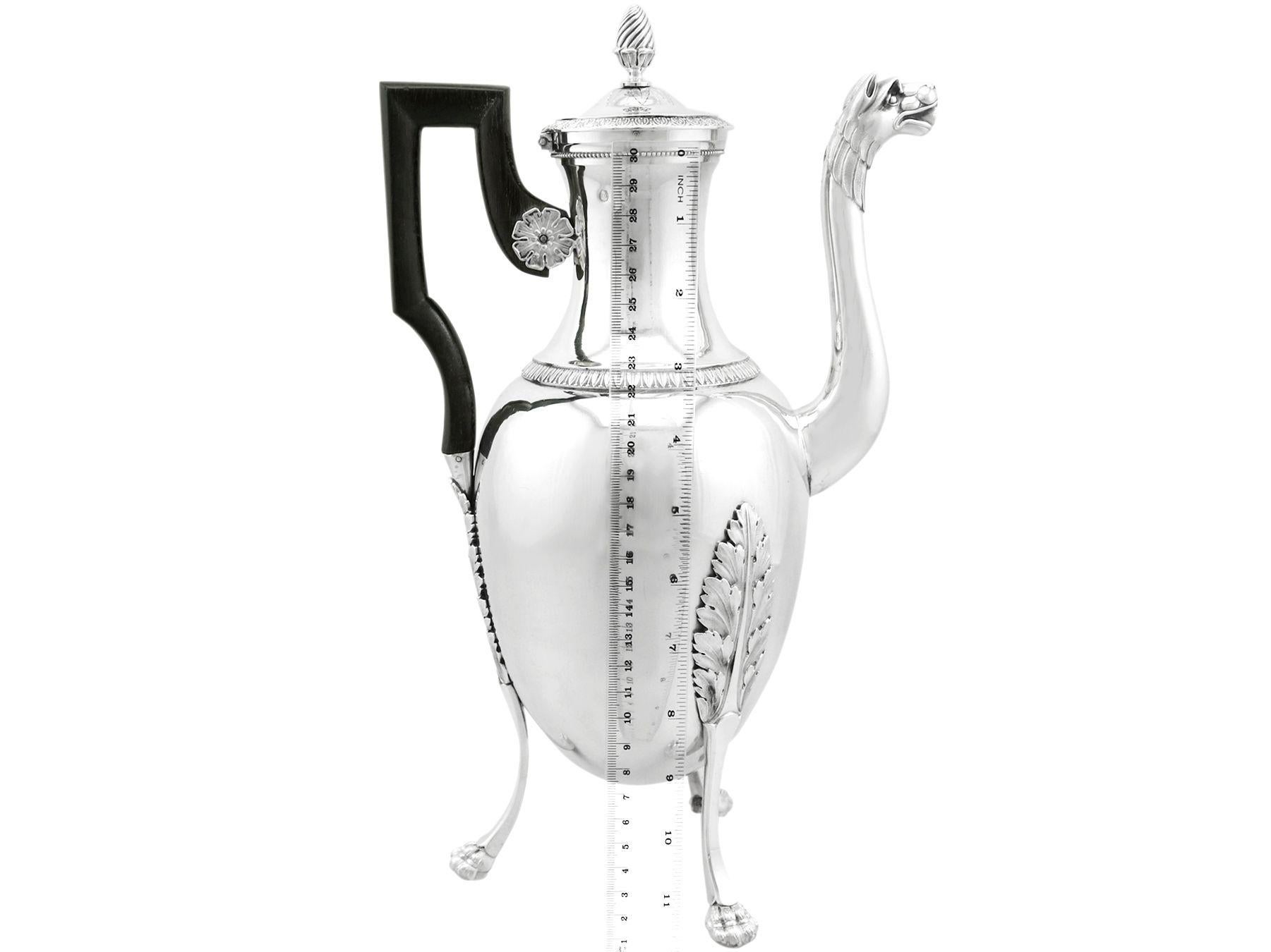 19th Century French Silver Coffee Pot For Sale 11