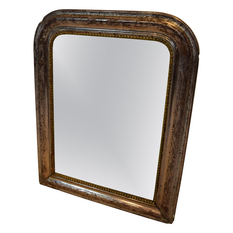 Antique 19th Century French Silver Gilt, Antique French Silver Gilt Mirror