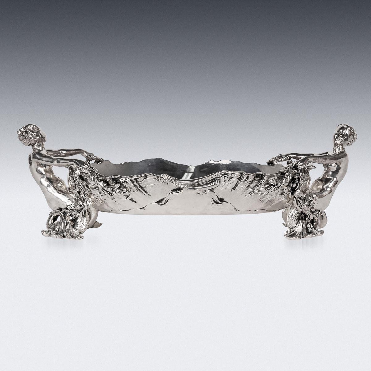 Centro de mesa antiguo francés del siglo XIX, chapado en plata, Christofle c.1880 Francés en venta