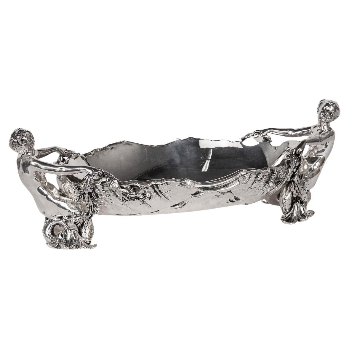 Antique 19th Century French Silver Plated Figural Centrepiece, Christofle c.1880 For Sale