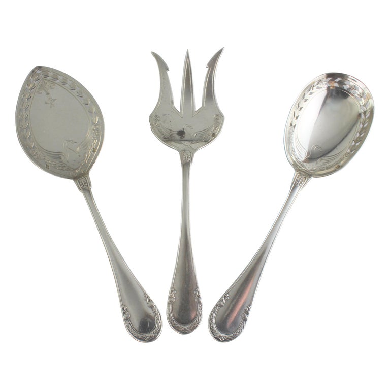 Antique 19th Century French Silver Tableware Set, by Emile Puiforcat