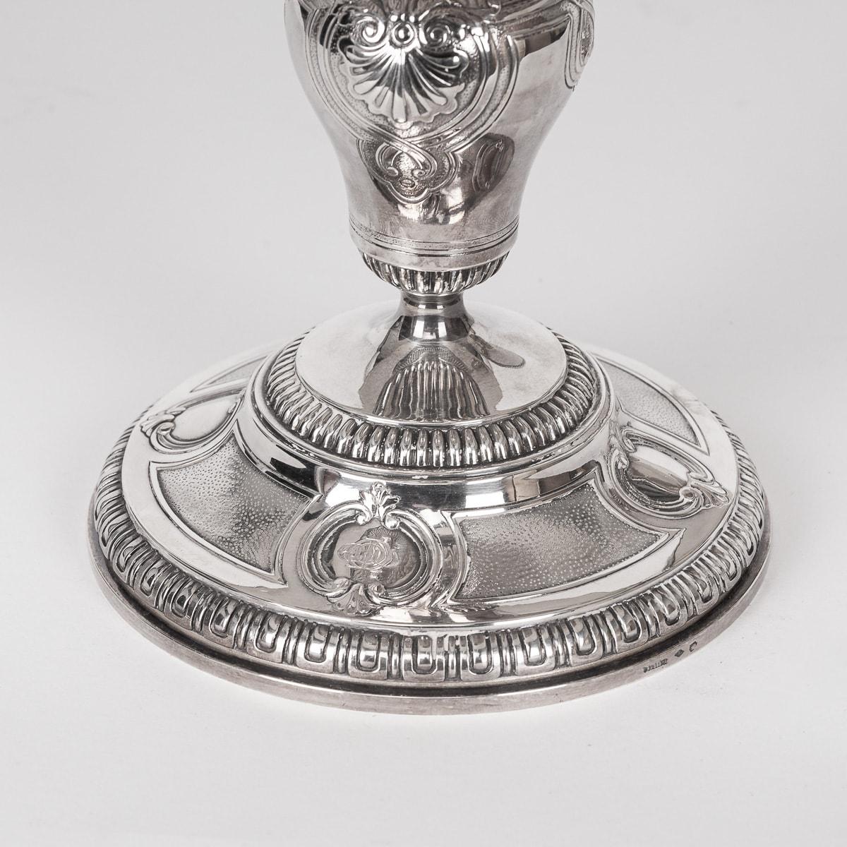 Antikes französisches Paar Kompottschalen aus massivem Silber des 19. Jahrhunderts, Tetard Freres, um 1890 im Angebot 4