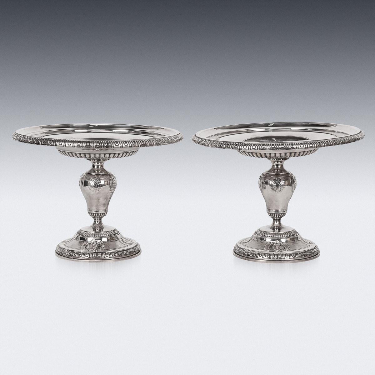 Antique 19th Century French Solid Silver Pair Of Comports, Tetard Freres c.1890 In Good Condition For Sale In Royal Tunbridge Wells, Kent
