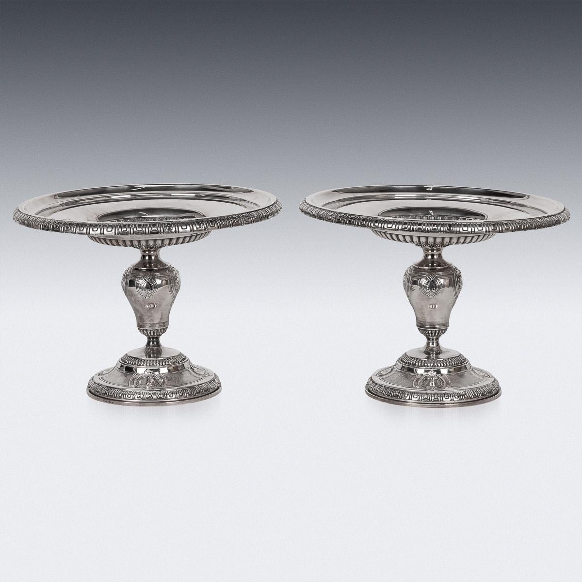 Antique 19th Century French Solid Silver Pair Of Comports, Tetard Freres c.1890 For Sale 1