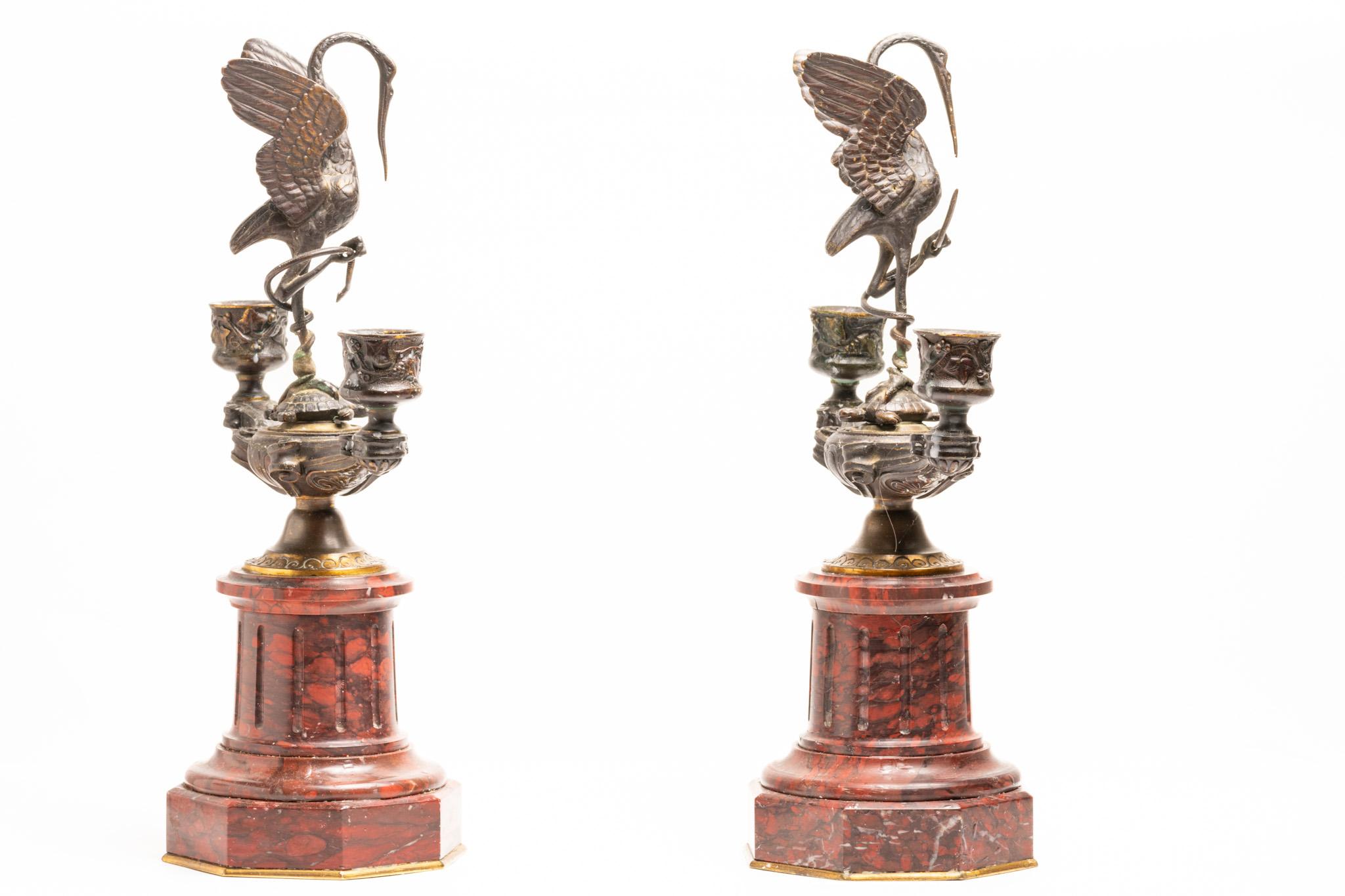 Chandeliers anciens du XIXe siècle en forme de grue et de tortue, de style français Unisexe en vente