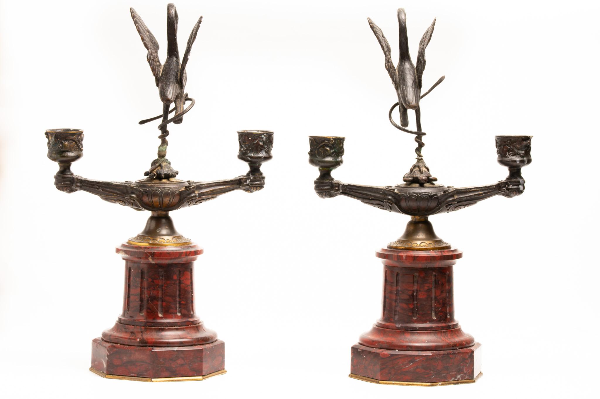 Chandeliers anciens du XIXe siècle en forme de grue et de tortue, de style français en vente 3