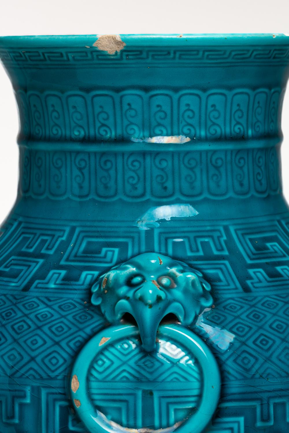Vase bleu Theodore Deck, 19ème siècle en vente 7