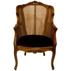 Antique French Bergère in noce del XIX secolo