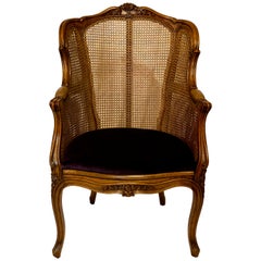 Antique 19th Century French Walnut Bergère