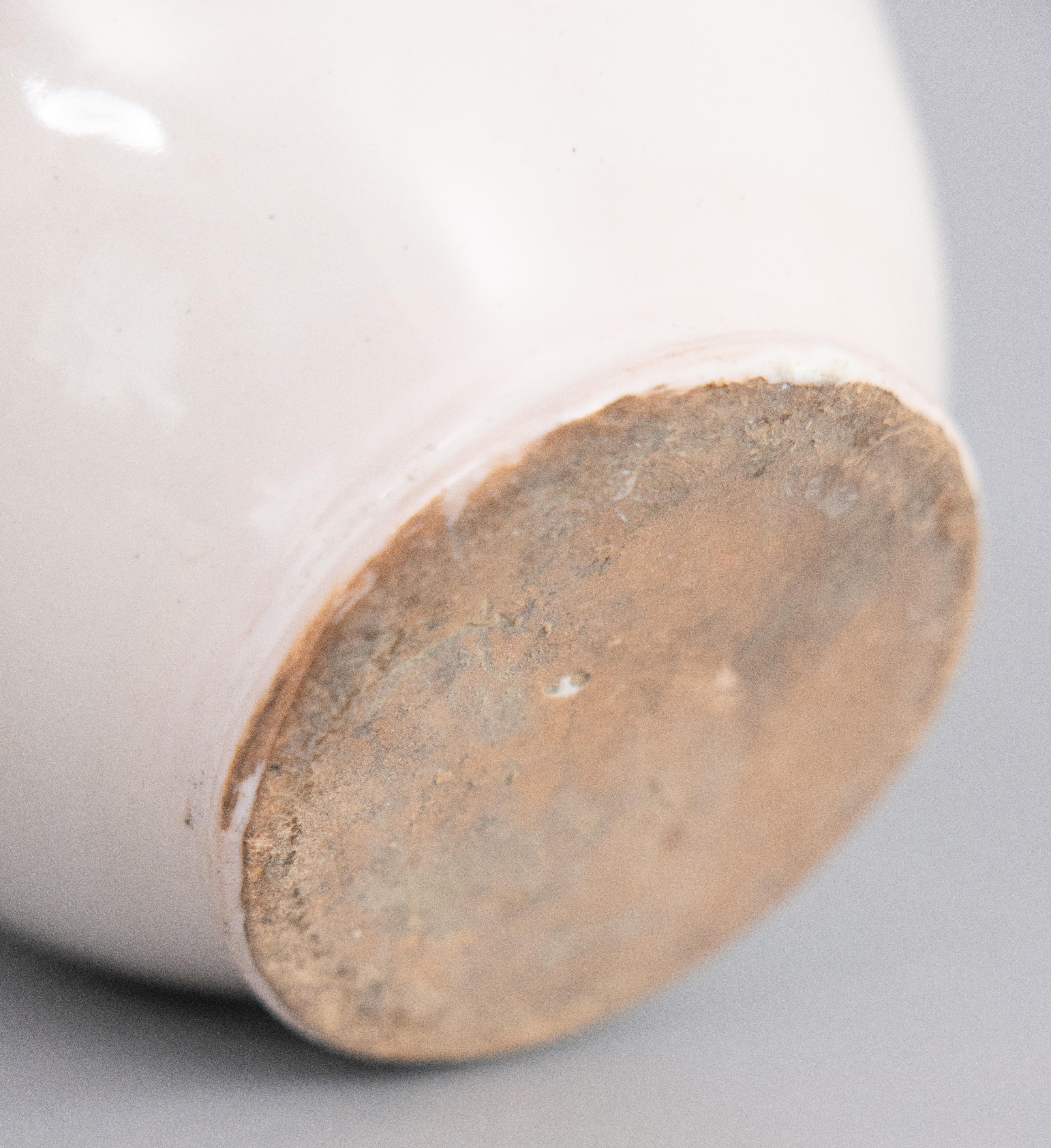 Antique 19th Century French White Glazed Confit Pot For Sale 3
