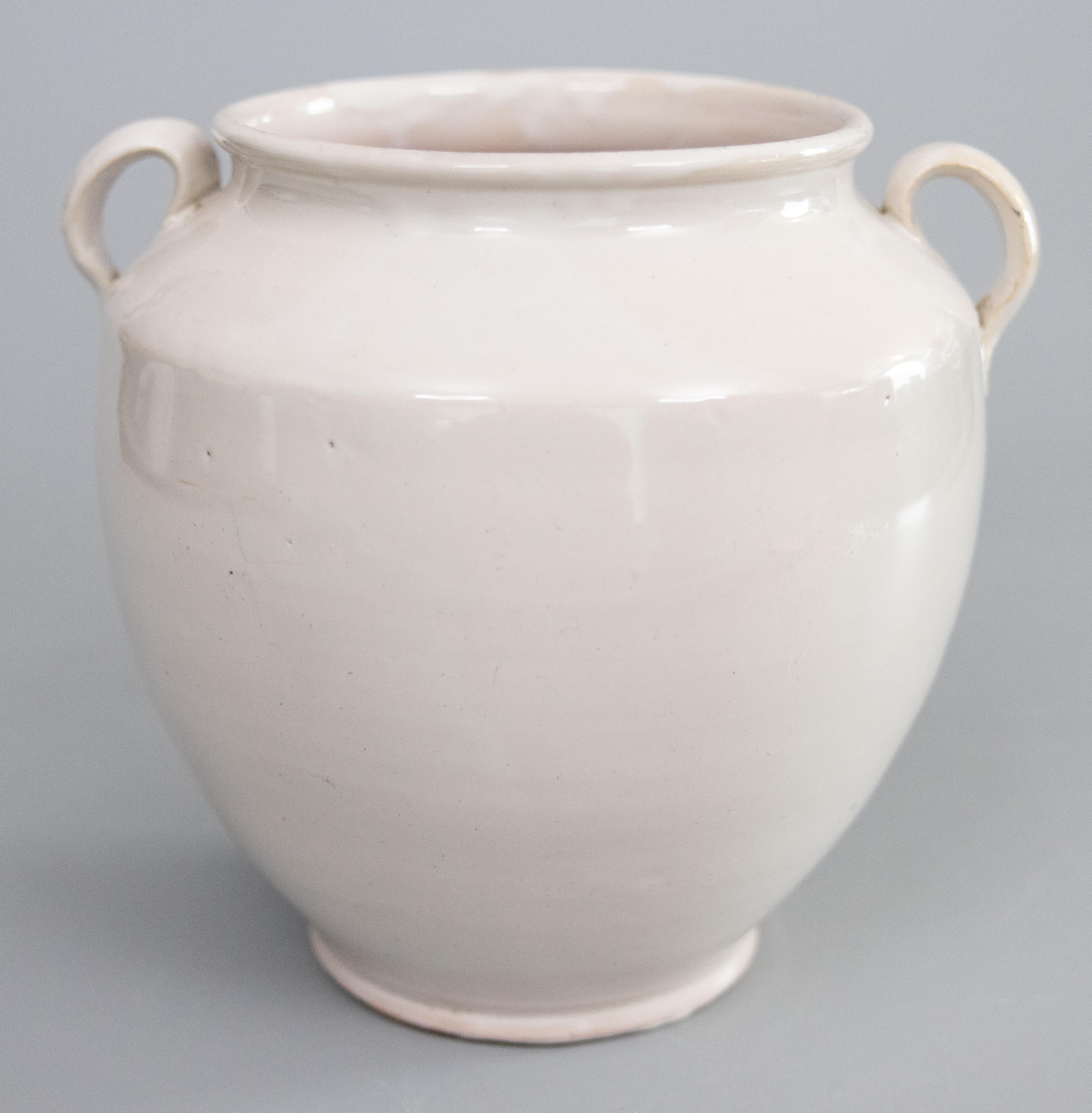 Antique 19th Century French White Glazed Confit Pot For Sale 4