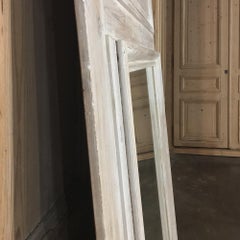 Antique 19th Century French Whitewashed Pine Boiserie Trumeau