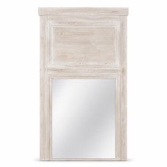 Antique 19th Century French Whitewashed Pine Boiserie Trumeau