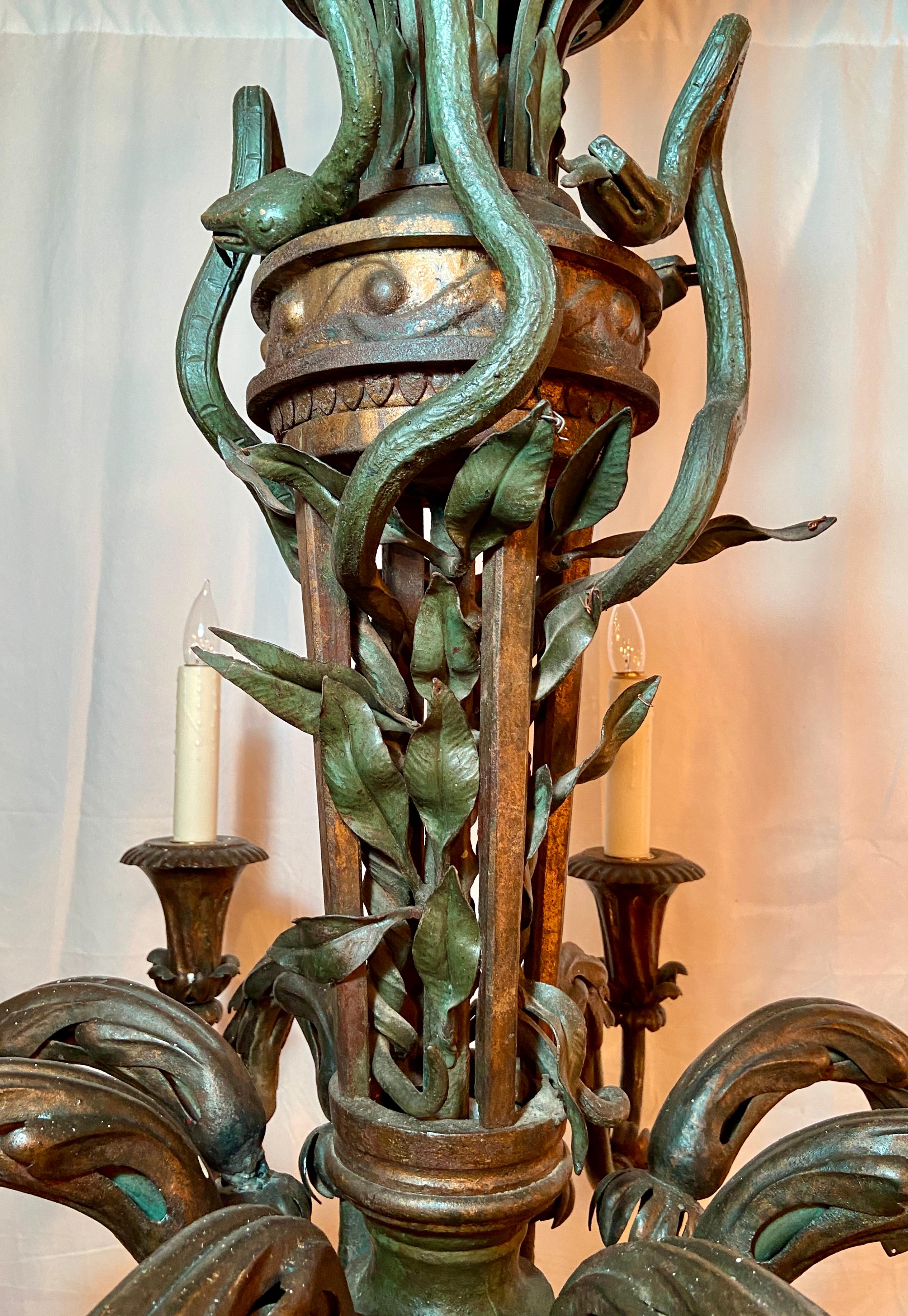 Antique 19th Century French Wrought Iron Chandelier, Circa 1840 For Sale 1