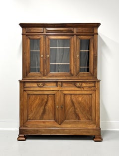 Antique 19th Century Fruitwood French Louis Philippe Style Buffet a Deux Corps