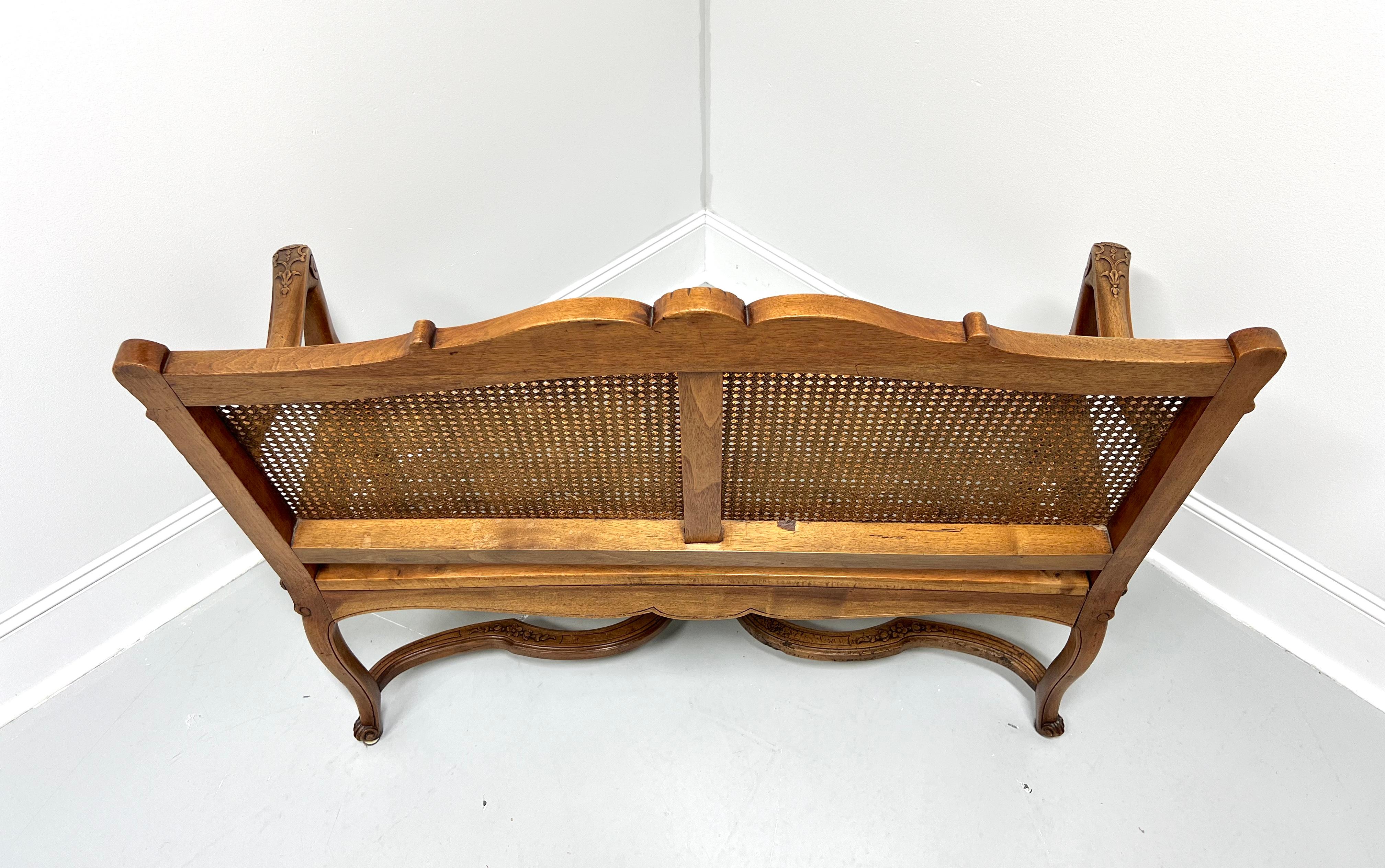 Antique 19th Century Fruitwood French Provincial Louis XV Caned Settee 3
