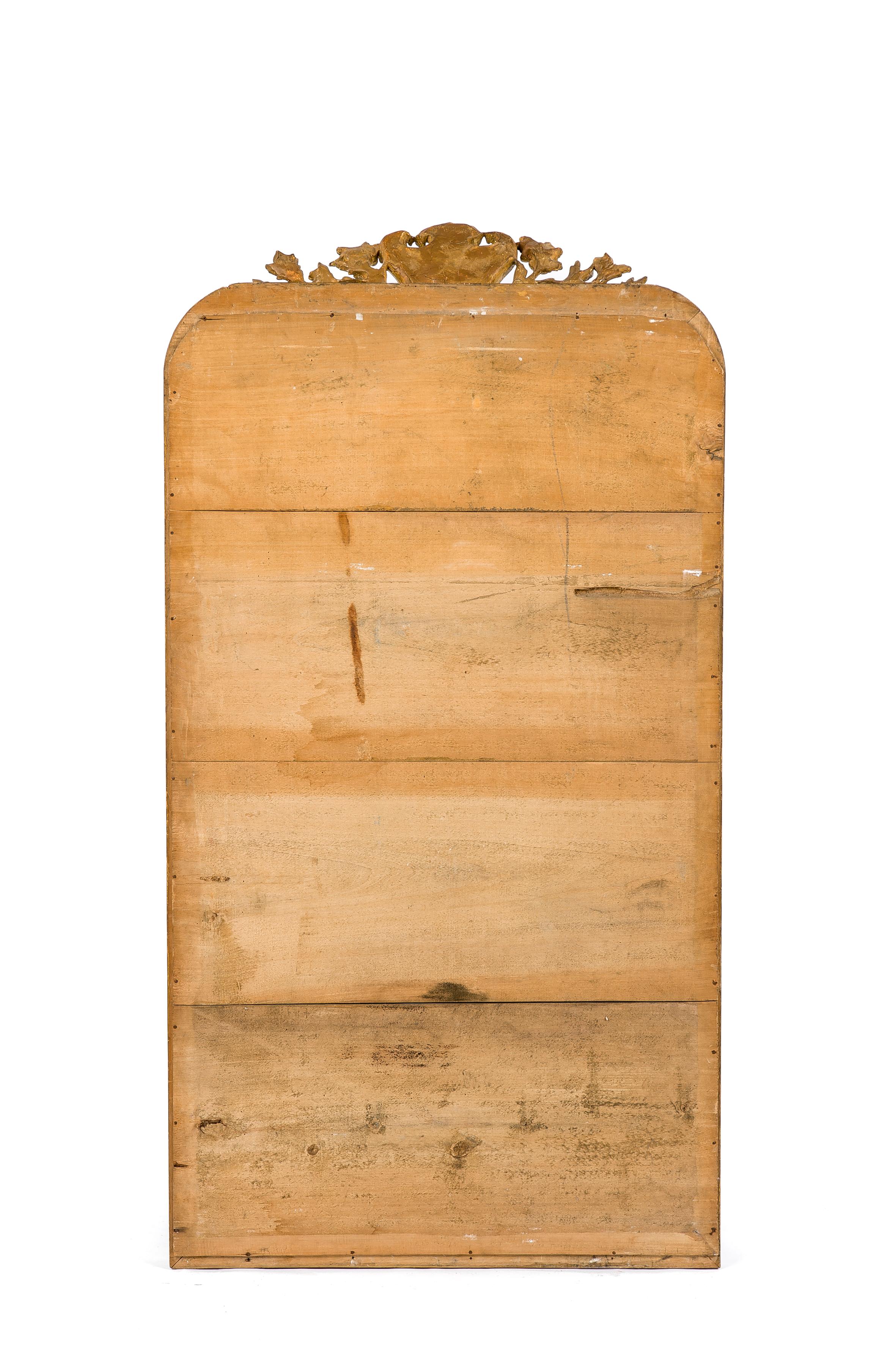 Antiker Gadrooner französischer vergoldeter Louis-Philippe-Spiegel mit Blattgold aus dem 19. Jahrhundert (Gips) im Angebot