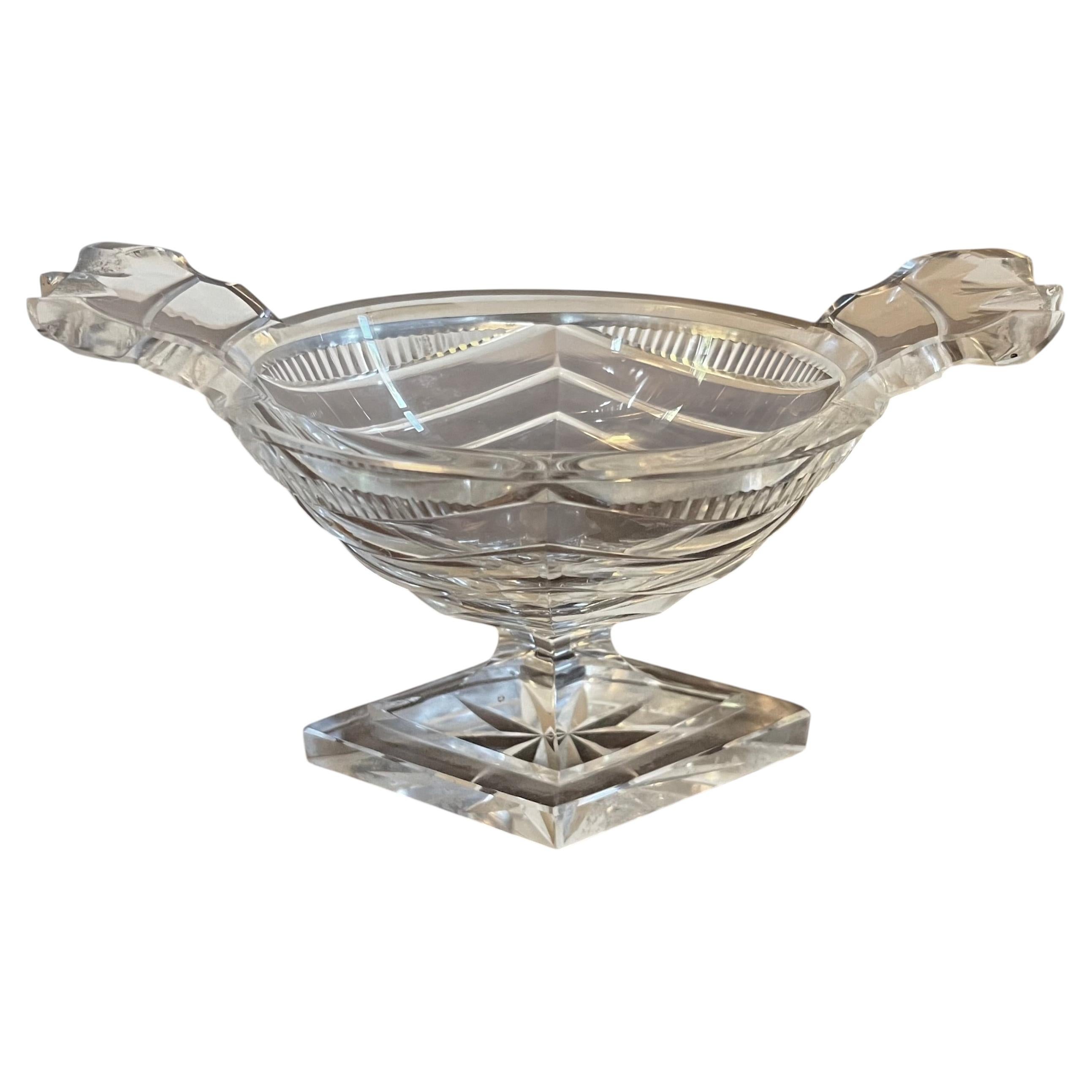 Antique 19th Century Georgian Anglo Irish Cut Glass / Crystal Salt Cellar For Sale