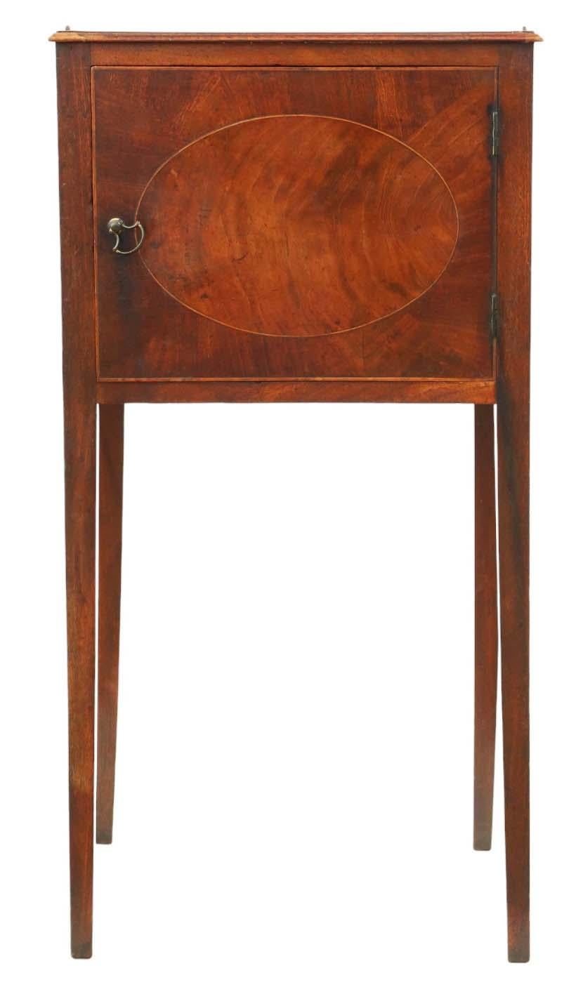 Antique 19th Century Georgian mahogany washstand bedside table nightstand In Good Condition For Sale In Wisbech, Cambridgeshire