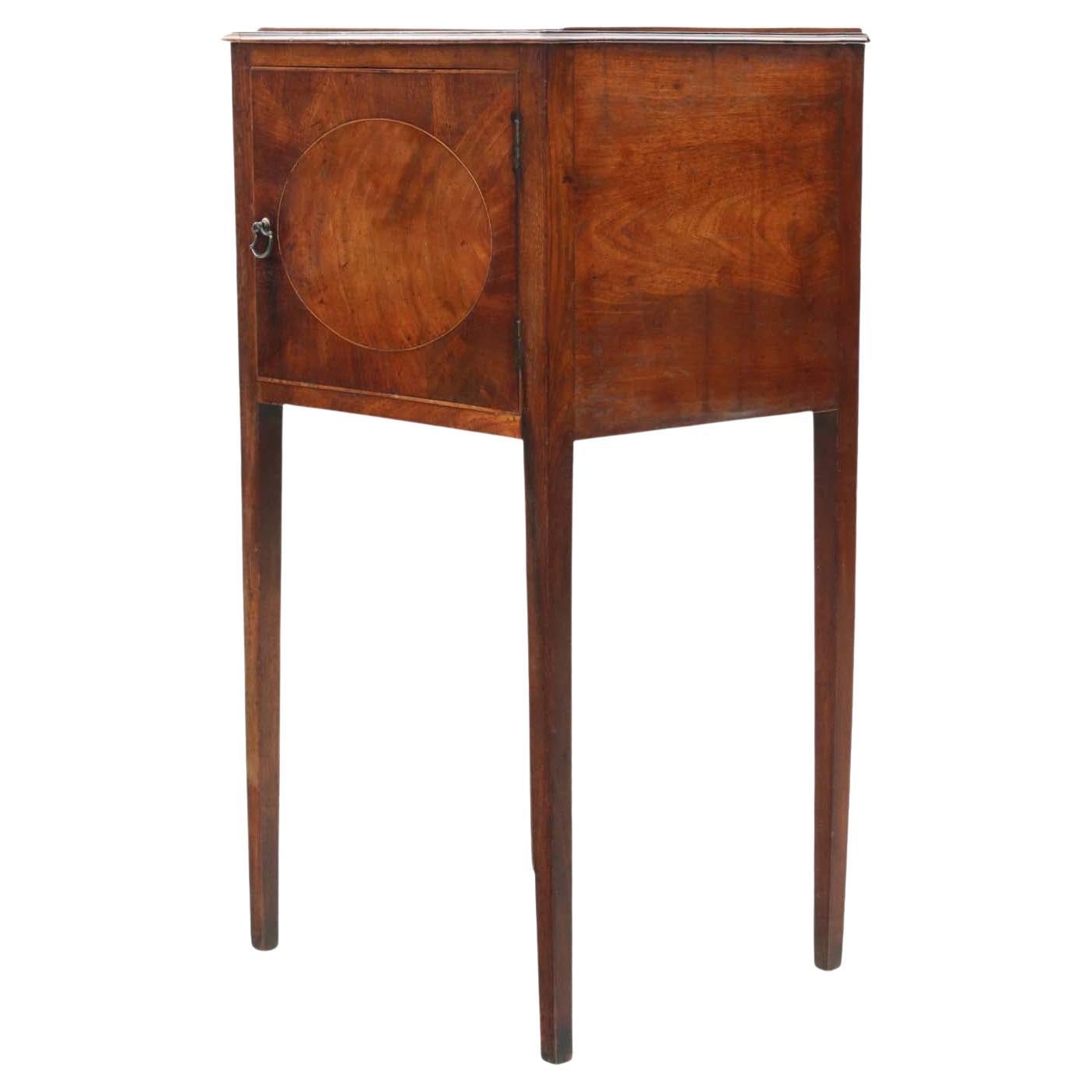 Antique 19th Century Georgian mahogany washstand bedside table nightstand For Sale