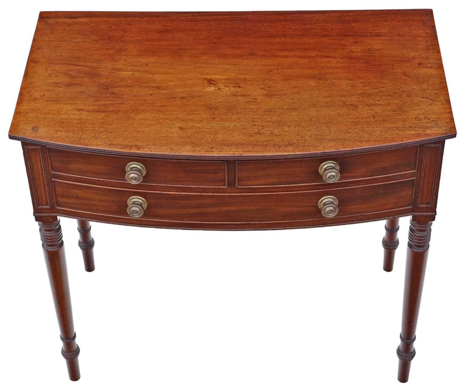 Antique 19th Century Georgian Mahogany Writing Table Desk Side Dressing Bed In Good Condition In Wisbech, Cambridgeshire