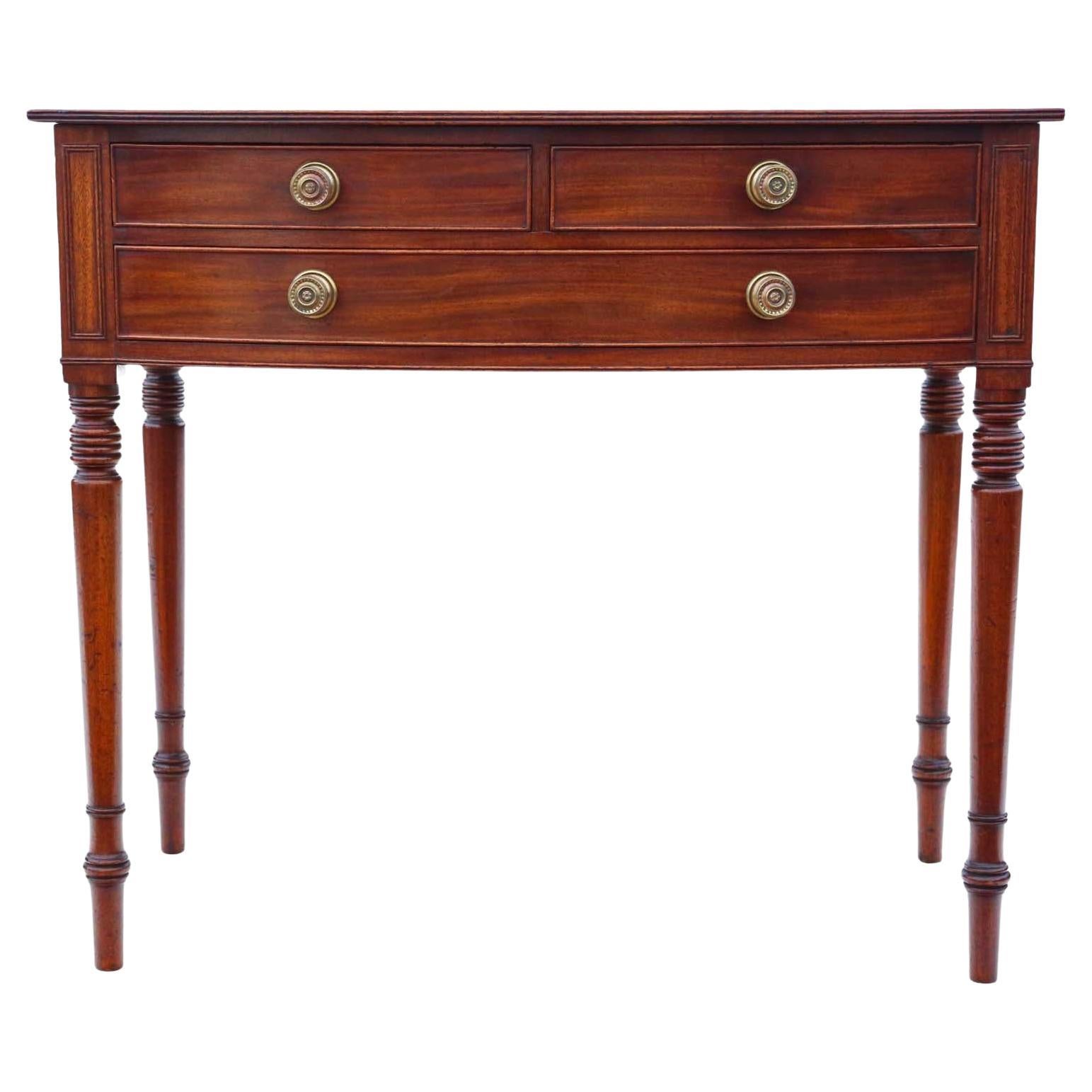 Antique 19th Century Georgian Mahogany Writing Table Desk Side Dressing Bed For Sale