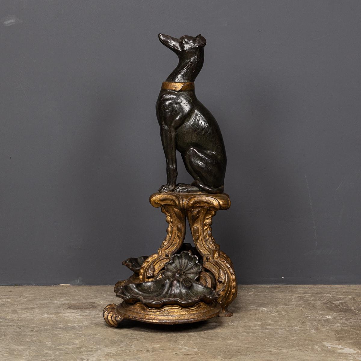 Britannique A.I.C C Ancienne canne à chien en bronze peint de style géorgien du 19e siècle, c.1830 en vente