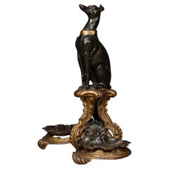 Antiguo Bastón de Bronce Pintado Georgiano del Siglo XIX c.1830
