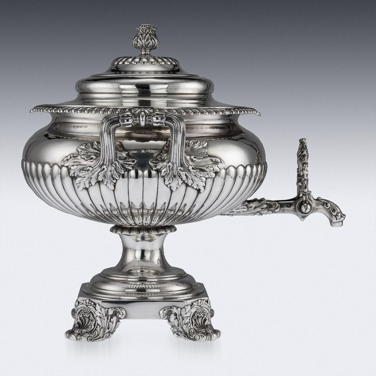 Sterling Silver Antique 19th Century Georgian Solid Silver Samovar, William Eley II, circa 1827