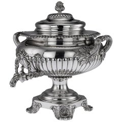 Antique 19th Century Georgian Solid Silver Samovar, William Eley II, circa 1827