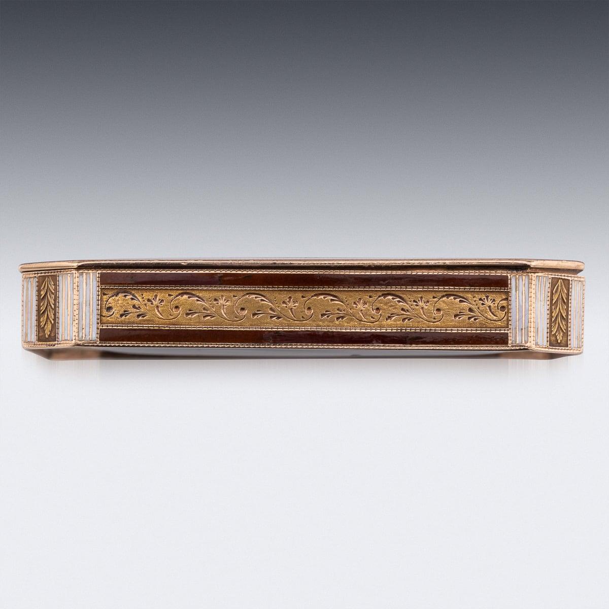 Antique 19th Century German 18K Gold & Enamel Snuff Box, Hanau c.1800 1