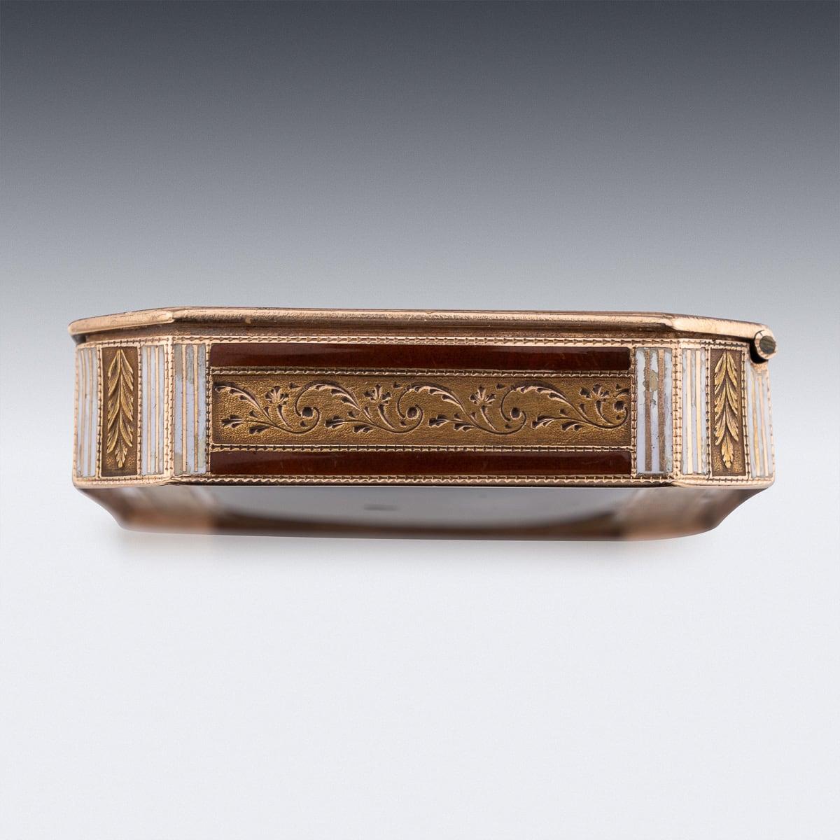 Antique 19th Century German 18K Gold & Enamel Snuff Box, Hanau c.1800 2