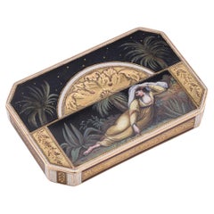 Antique 19th Century German 18K Gold & Enamel Snuff Box, Hanau c.1800