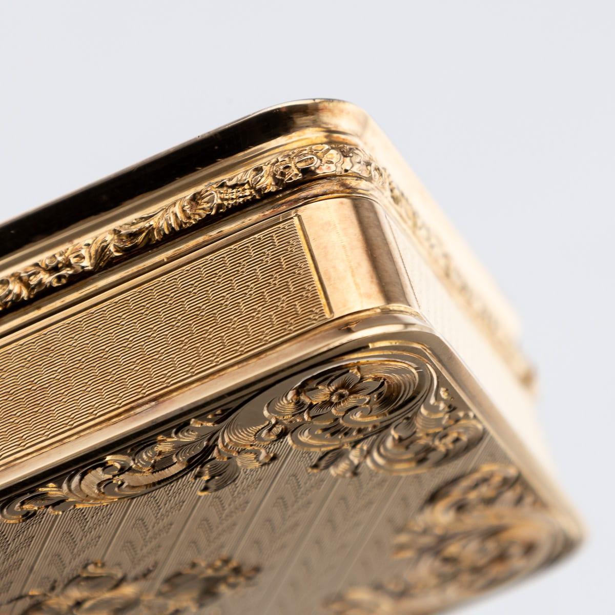 Antique 19th Century German 18K Solid Gold & Diamond Snuff Box, Hanau c.1840 For Sale 10