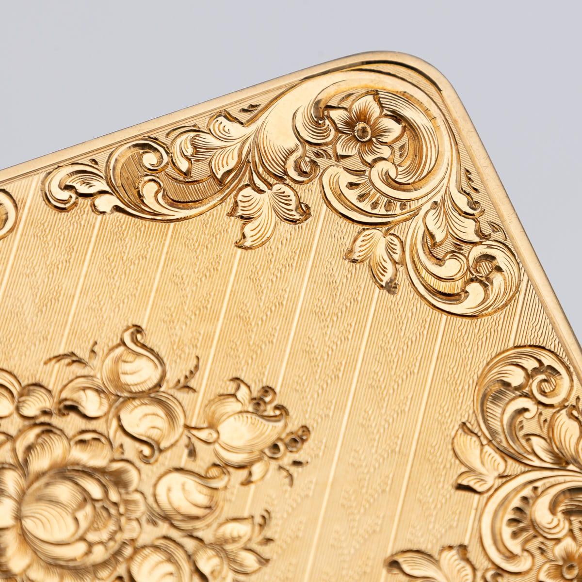 Antique 19th Century German 18K Solid Gold & Diamond Snuff Box, Hanau c.1840 For Sale 15