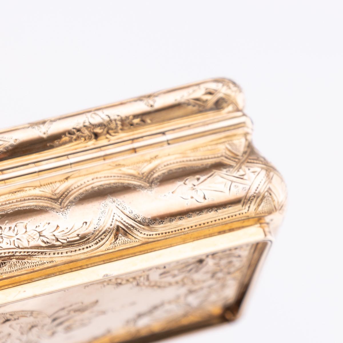 Tabatière allemande ancienne du 19ème siècle en or massif 18 carats, Hanau vers 1860 en vente 10