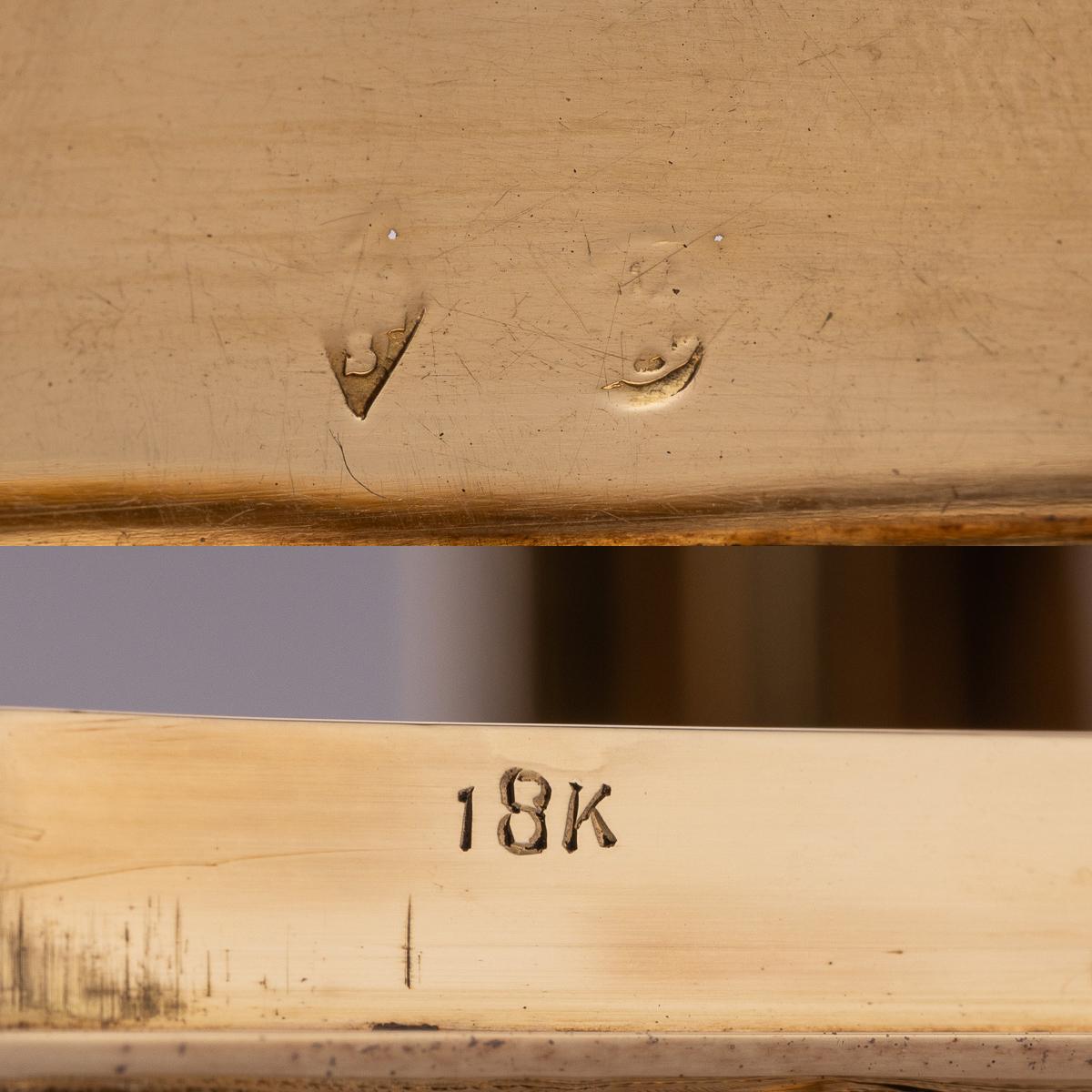 Tabatière allemande ancienne du 19ème siècle en or massif 18 carats, Hanau vers 1860 en vente 13