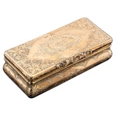 Antique 19th Century German 18K Solid Gold Snuff Box, Hanau c.1860