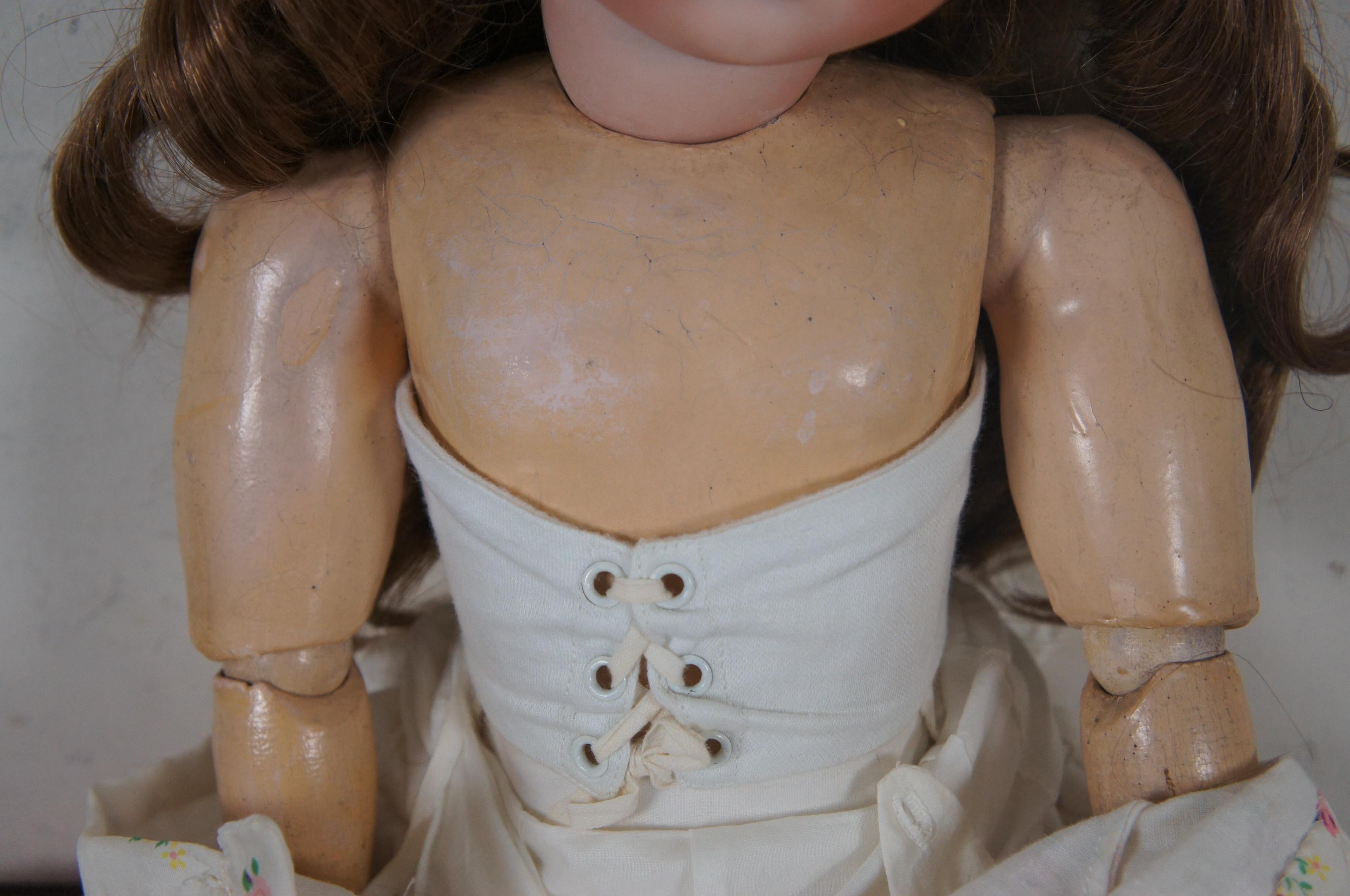 Antique 19th Century German CM Bergmann Bisque Composite Doll Sleep Eyes For Sale 4