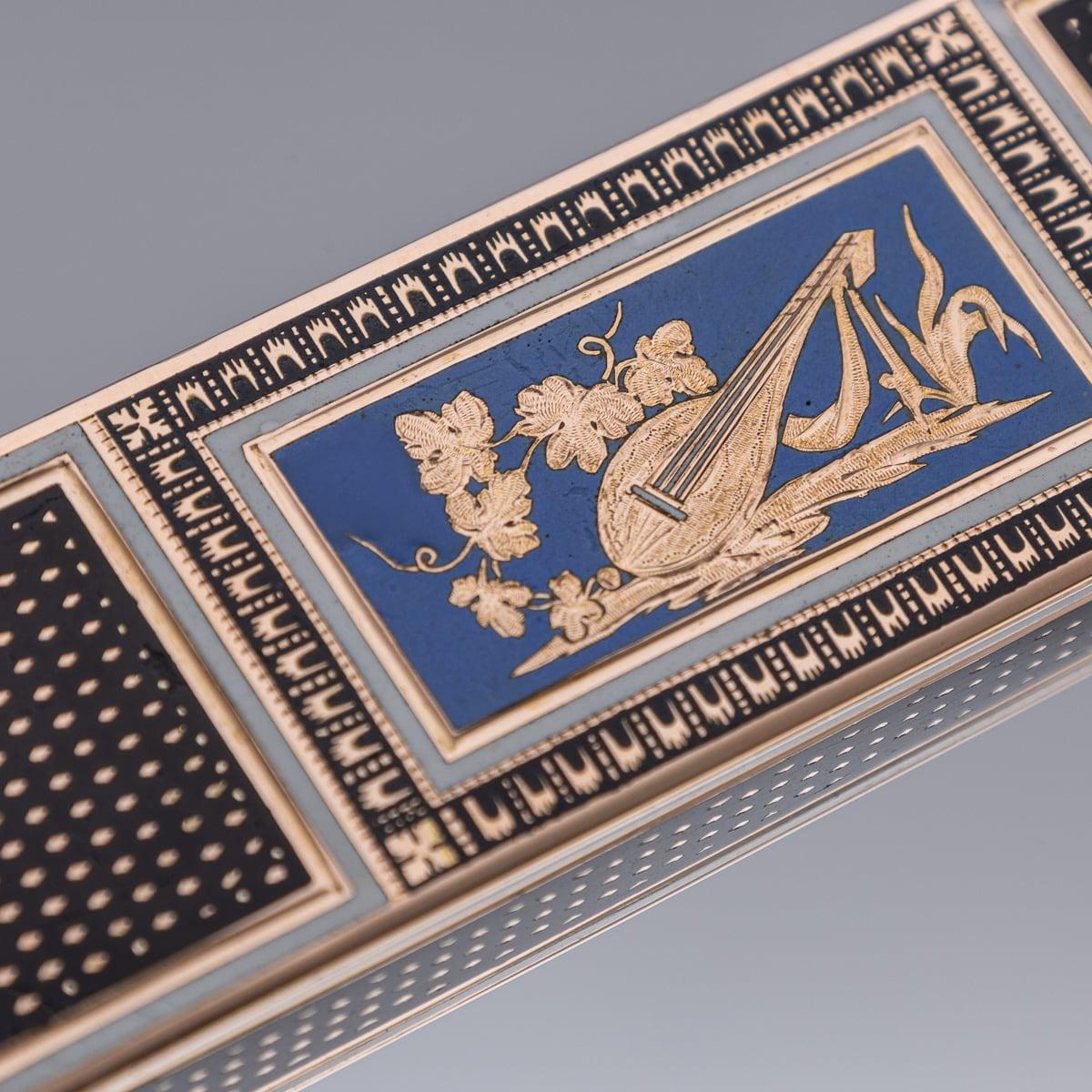 Tabatière allemande ancienne du 19ème siècle en or et émail, Freres Jordan, Hanau c.1800 en vente 5