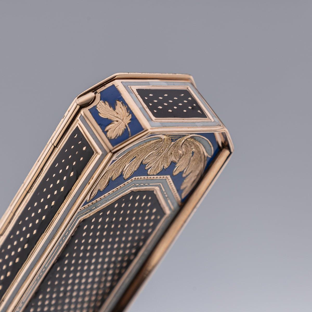 Tabatière allemande ancienne du 19ème siècle en or et émail, Freres Jordan, Hanau c.1800 en vente 7