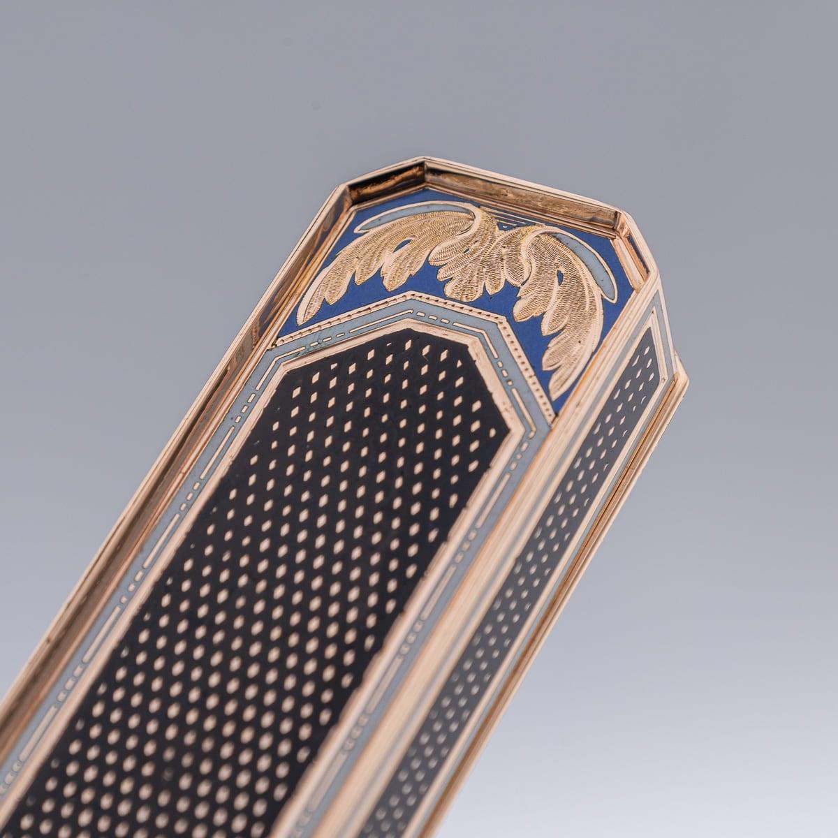 Tabatière allemande ancienne du 19ème siècle en or et émail, Freres Jordan, Hanau c.1800 en vente 8