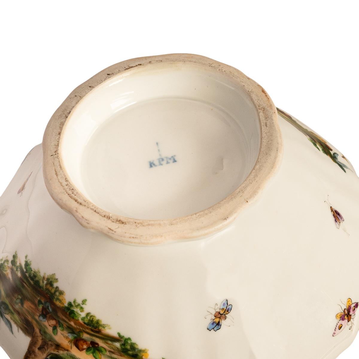 Antique 19th Century German KPM Porcelain Lidded Bowl Tureen Birds Butterflies For Sale 8