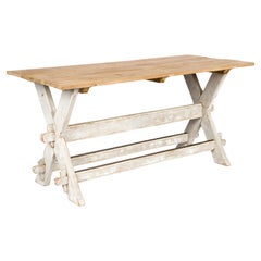 Antique 19th Century German Solid Oak and Painted Pine High or Bar Table