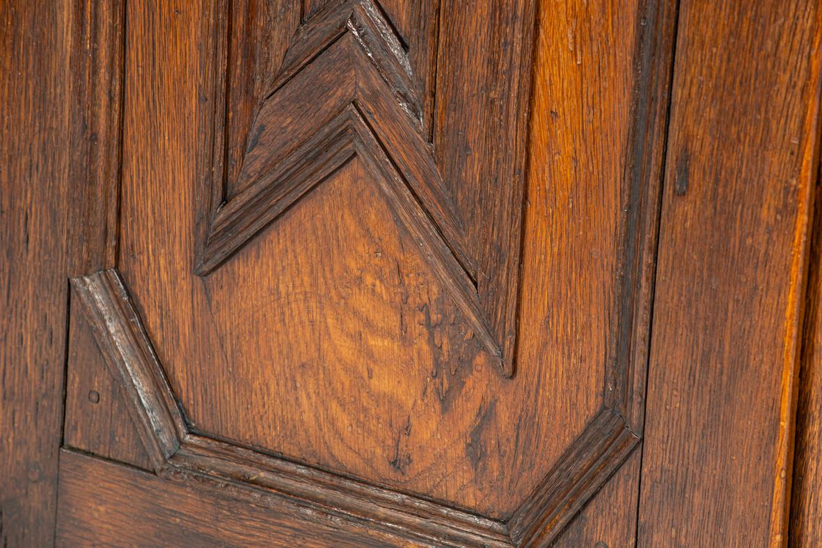 Antique 19th century german solid oak warm brown two-door cupboard or cabinet For Sale 9