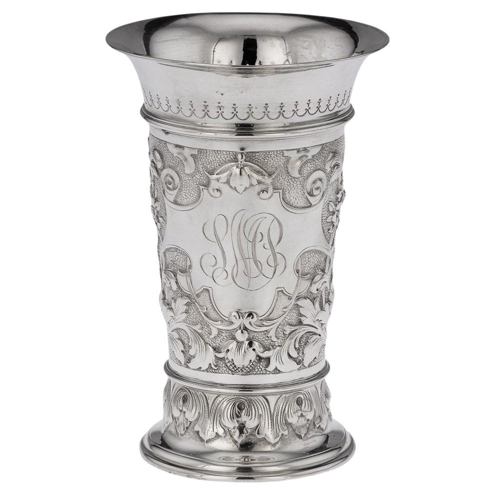 Antique 19th Century German Solid Silver Wine Goblet, Hanau c.1890